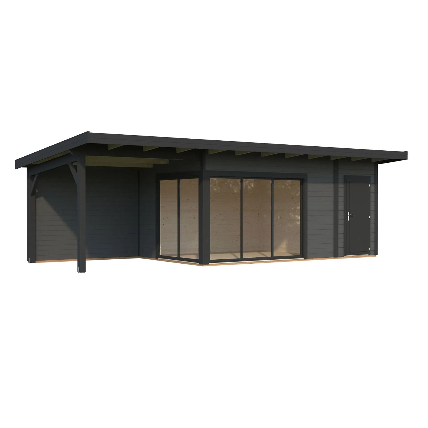 Palmako Holz-Gartenhaus Andrea Slide Pultdach Lackiert 833 cm x 300 cm 23,1 m²