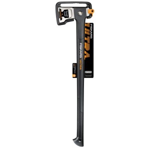 Fiskars Spaltaxt U32 Ultra, orange-schwarz, mit langem Griff. Ideal zum Holzspalten.