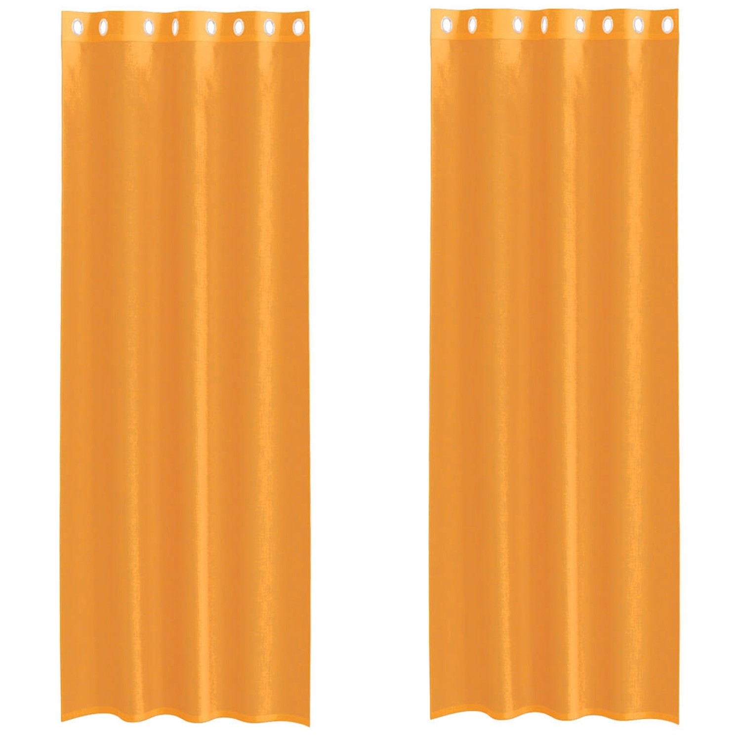 vidaXL Voile Vorhänge mit Ösen 2 Stk Orange 140x260 cm 4102093 günstig online kaufen