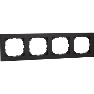 Merten M-Pure Schalterrahmen, 4-fach, schwarz, für Schalter und Taster