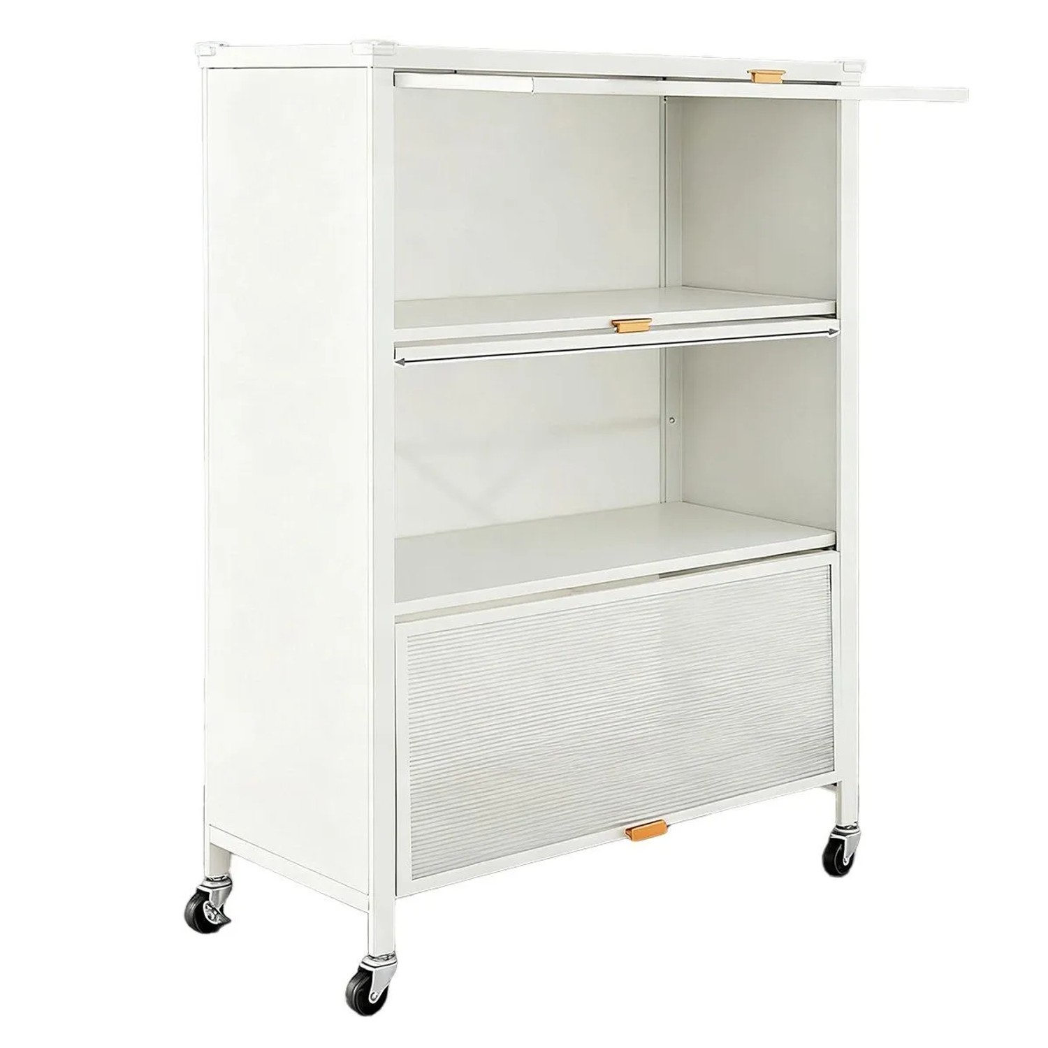 Costway 4 Stufiges Küchenregal Küchenschrank Aus Metall Weiß