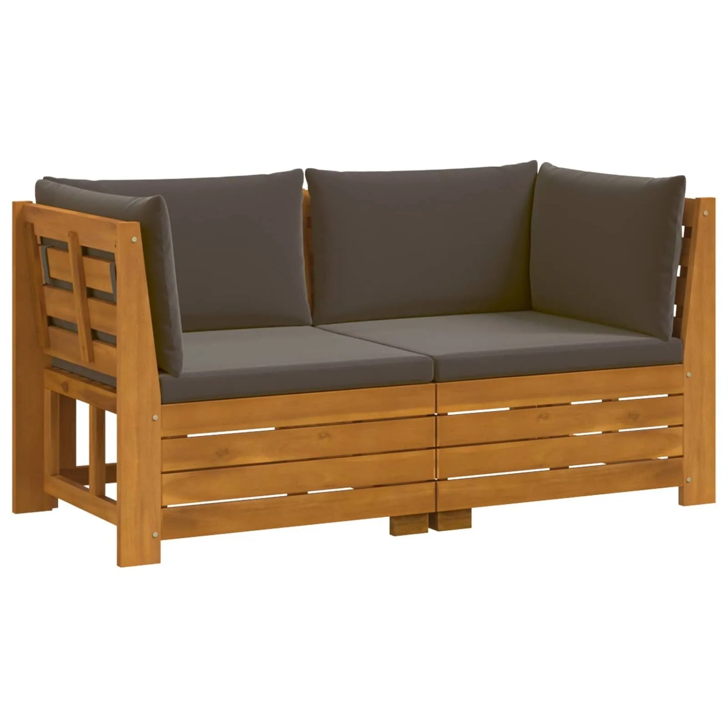 vidaXL Outdoor-Sofagarnitur mit Kissen 2 Stück Braun Massivholz Akazie 3403105