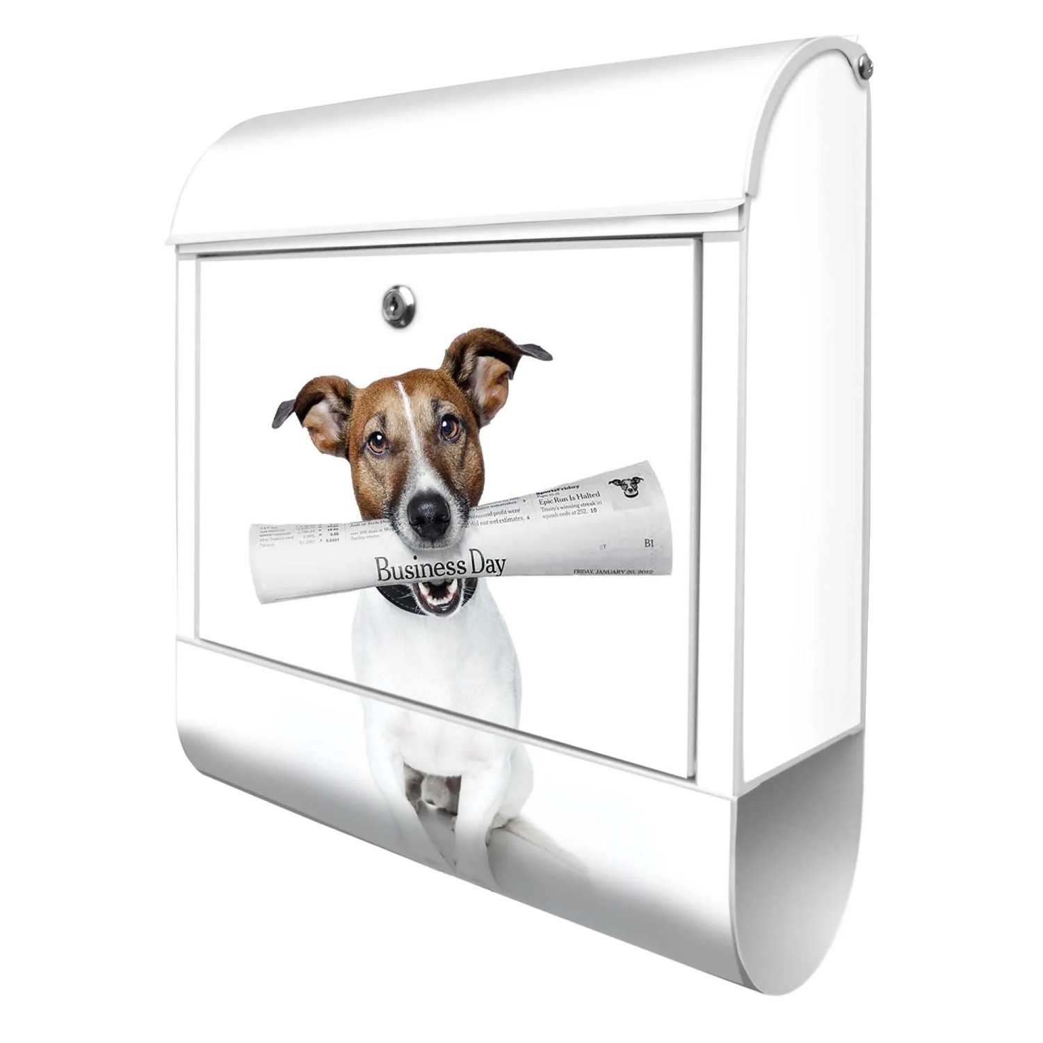 Banjado Design Briefkasten Weiß Pulverbeschichtet 39x47x14cm 2 Schlüssel Mi günstig online kaufen