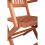 Detailansicht: Garden Pleasure Klapparmstuhl-Set Seattle, braune Gartenstühle aus FSC®-Eukalyptus.