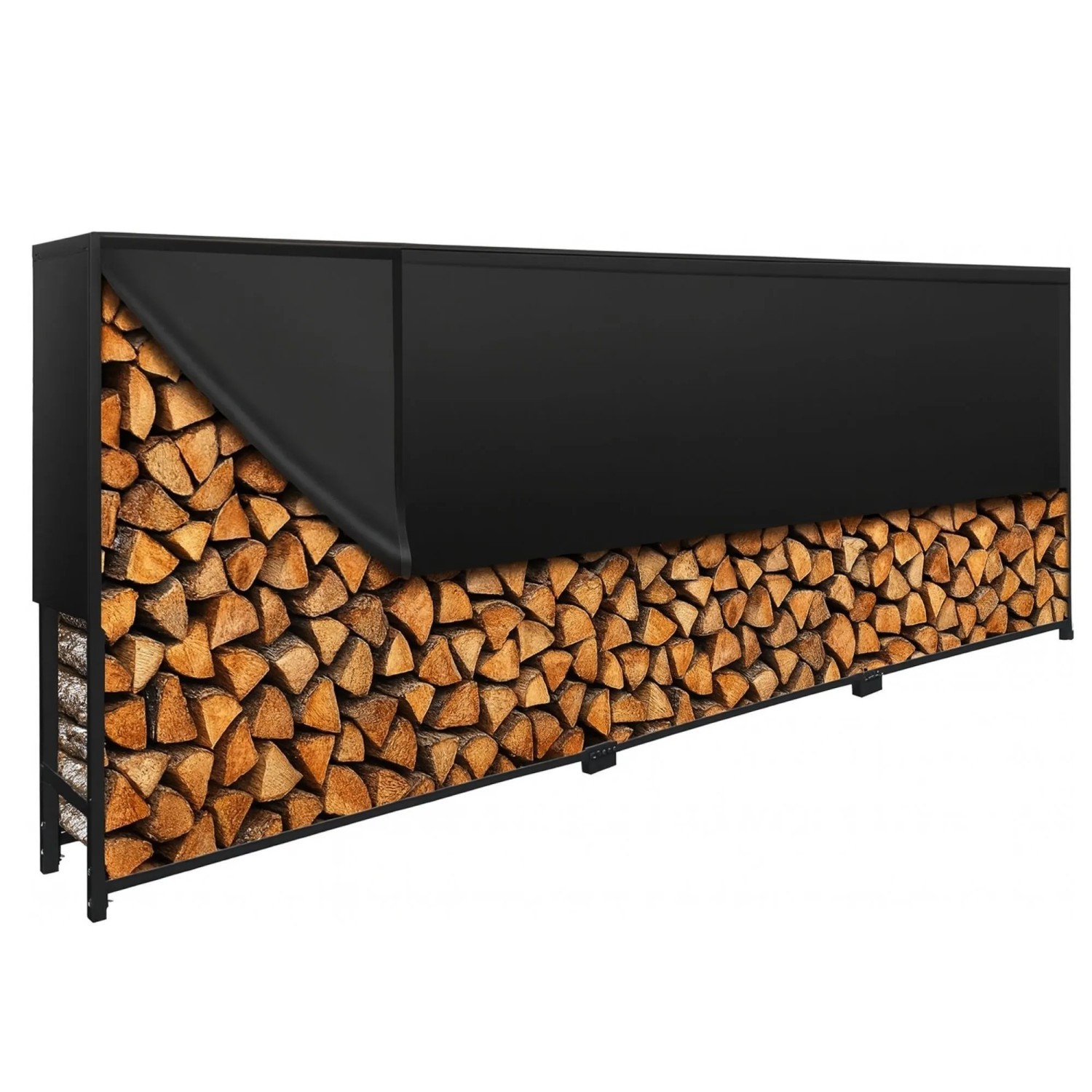 osoltus Kaminholzregal Brennholzregal 300 cm mit Abdeckung 100kg