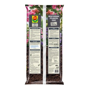 Compo Bio Mediterrane Pflanzenerde, torffrei, 40 l Sack für Kübelpflanzen.