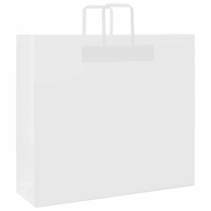 vidaXL Papiertragetaschen 250 Stk mit Henkeln Weiß 54x15x49 cm 4101850