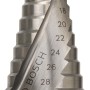 Bosch Stufenbohrer HSS-TiN, Ø 4-30 mm für Metall. Stufenweise Bohrlöcher in verschiedenen Größen.
