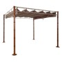 BERLINLODGE Pergola, 220x300x300cm, Taupe-Braun, Bambus-Optik, Garten Pavillon.