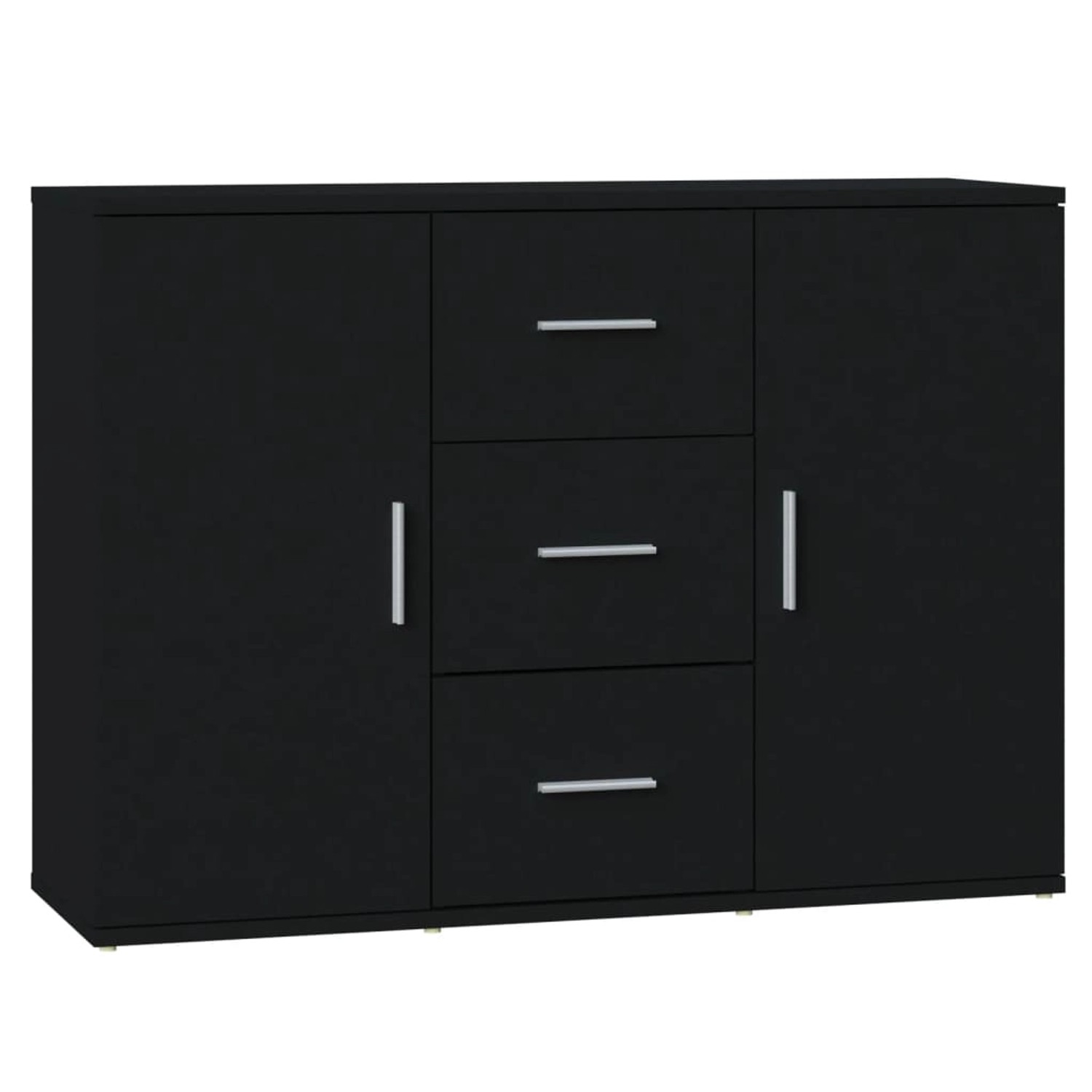 vidaXL Sideboard Schwarz 91x29,5x65 cm Holzwerkstoff 823343