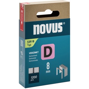 Novus Feindrahtklammern D 53 F, 8 mm, 1200 Stück, verzinkt im Karton.