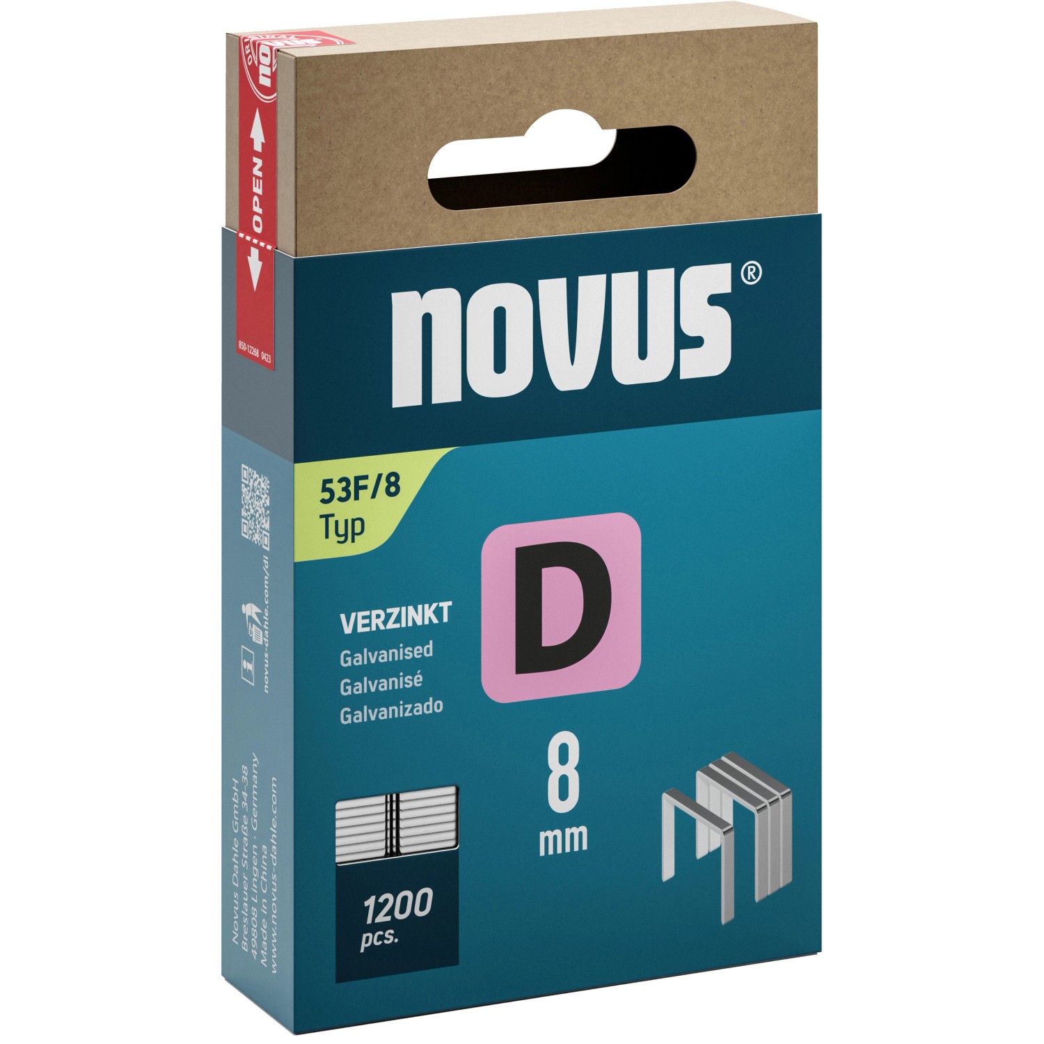 Novus Feindrahtklammern D 53 F Länge 8 mm 1.200 Stück