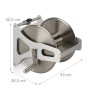 Relaxdays Schlauchtrommel Edelstahl Aluminium Silber Freistehend Wandmontage mit Kurbel 30,5 cm x 45 cm x 36,5 cm 3,6 kg_4