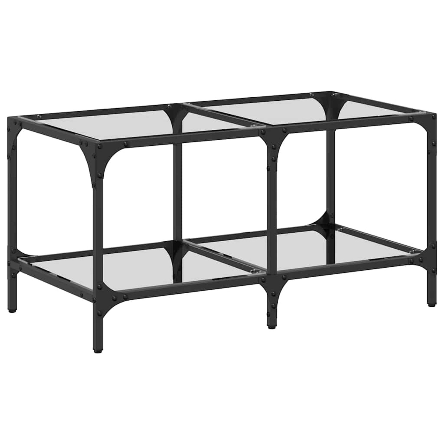 vidaXL Couchtisch mit Glasplatte Transparent 78,5x40x40 cm Stahl 845976 günstig online kaufen