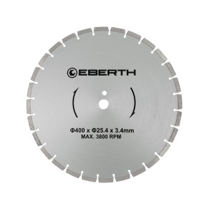 EBERTH Diamanttrennscheibe, 400mm Durchmesser für Stein-, Betonarbeiten.