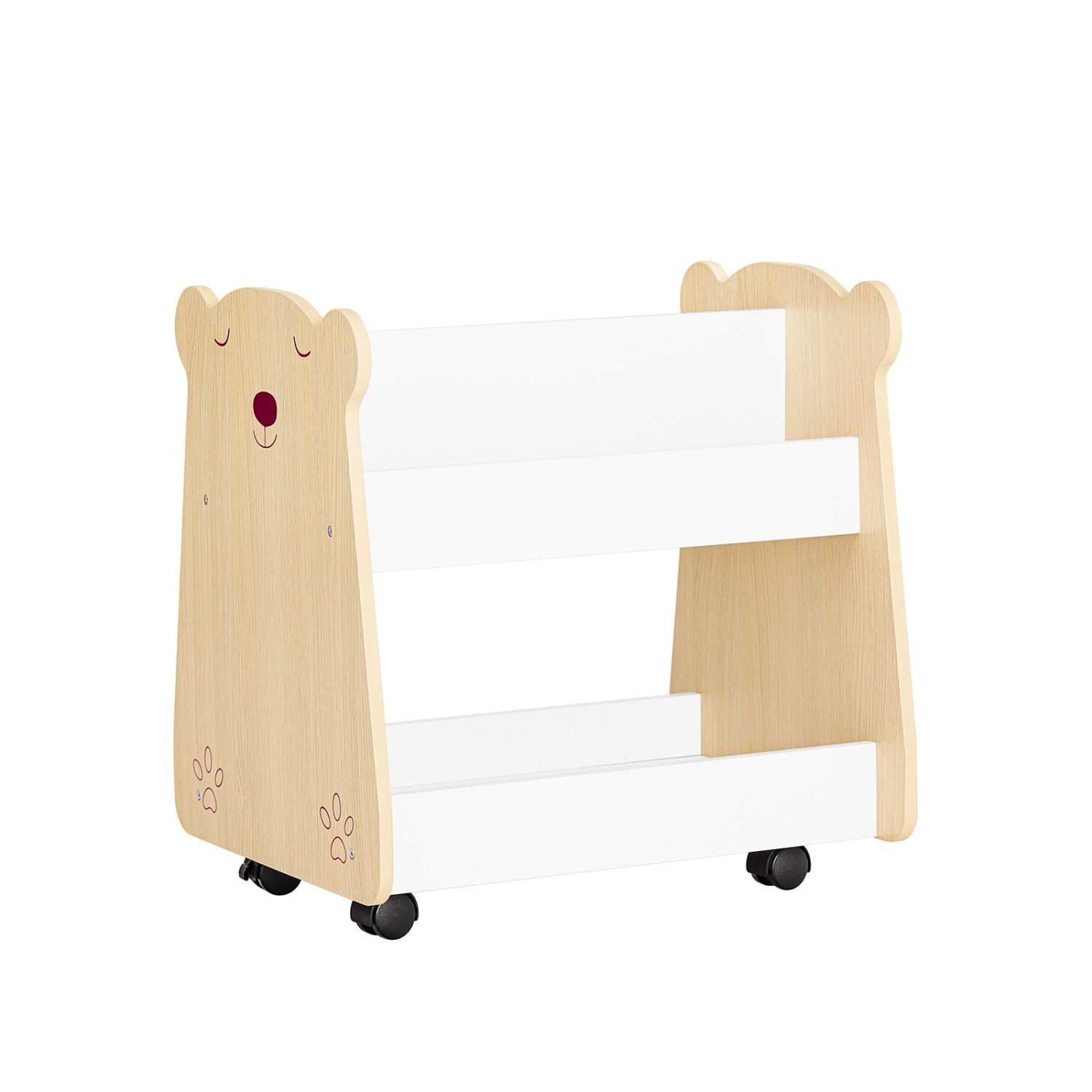 SoBuy Kinderregal mit Rollen Bücherregal Aufbewahrungsregal KMB103-WN günstig online kaufen