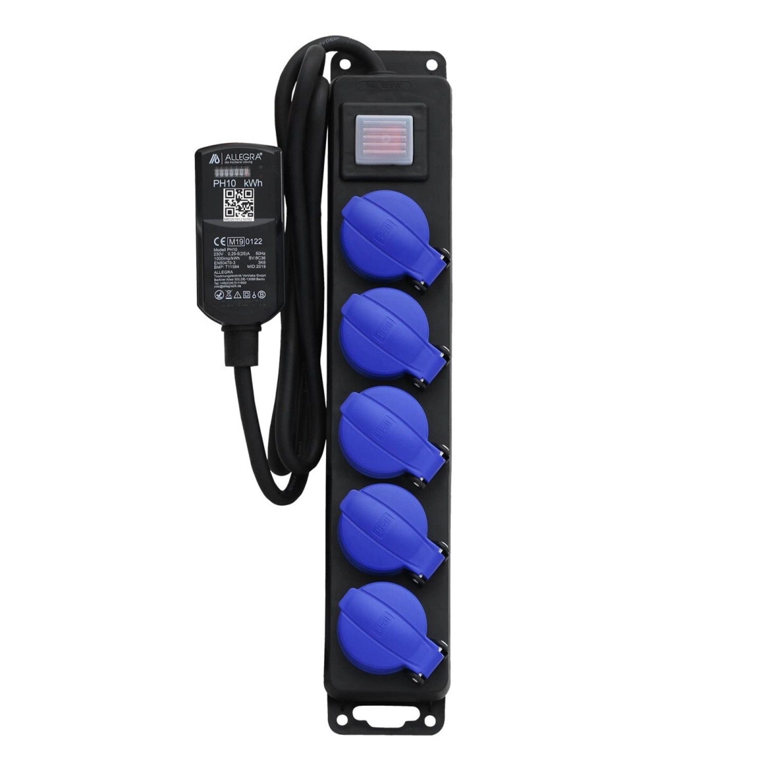 ALLEGRA MID Stromzähler PH10 mit 5 Fach Profi Verteilersteckdosenleiste günstig online kaufen