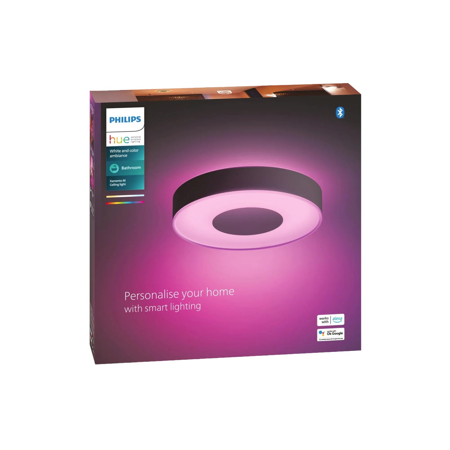 Thumbnail - Philips Hue LED-Bad-Deckenleuchte Xamento White&Color Ambiance Ø 38,1 cm Schwarz