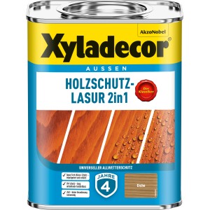 Xyladecor Holzschutz-Lasur 2in1 Eiche matt, 750ml Dose für den Außenbereich.