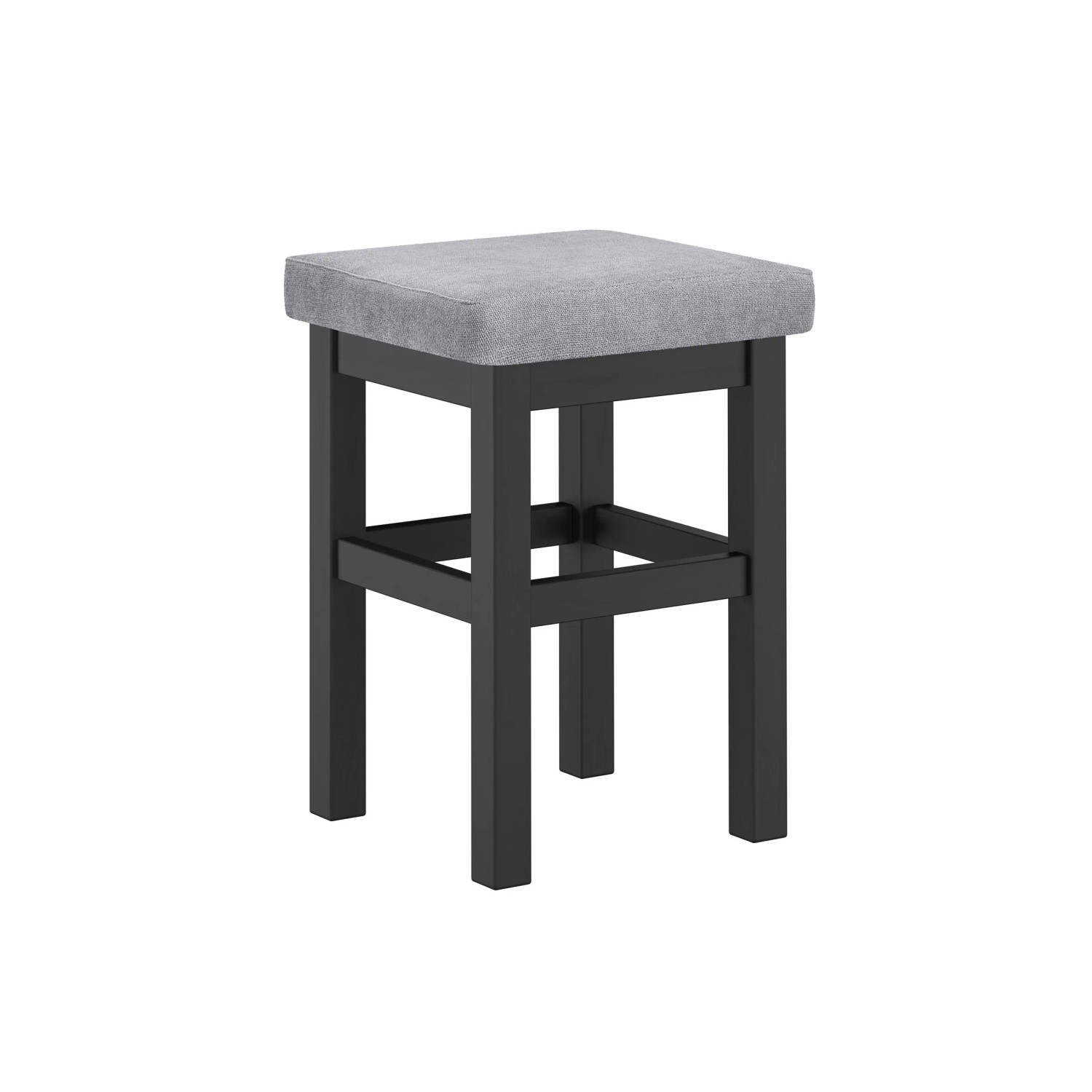 Erst-Holz Massiver Hocker Sitzhocker Kiefer Schwarz 34 x 34 x 48 cm Einzelartikel