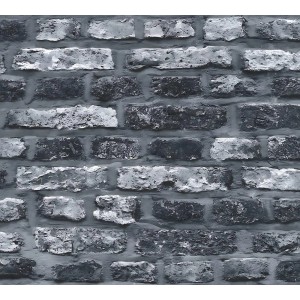 Grau-schwarze Steinoptik Tapete PROFHOME, matte Kacheln für Wandgestaltung.