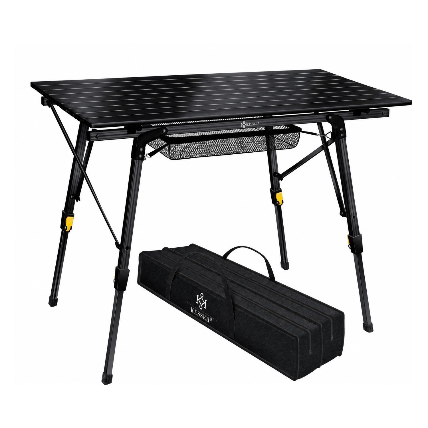 KESSER Campingtisch Faltbar mit Aluminiumrahmen 120 x 70 cm Schwarz