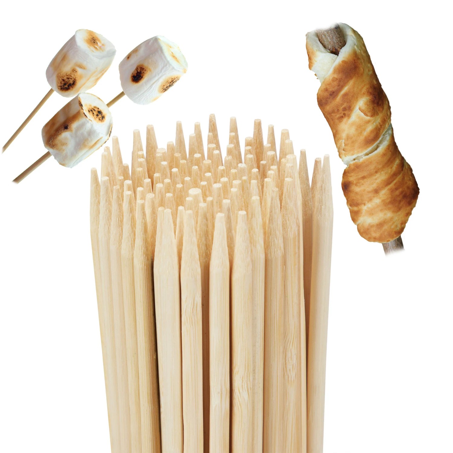 Relaxdays Grillspieße Bambus Extra Lang Splitterfrei 100er Set 90 cm ø 6 mm