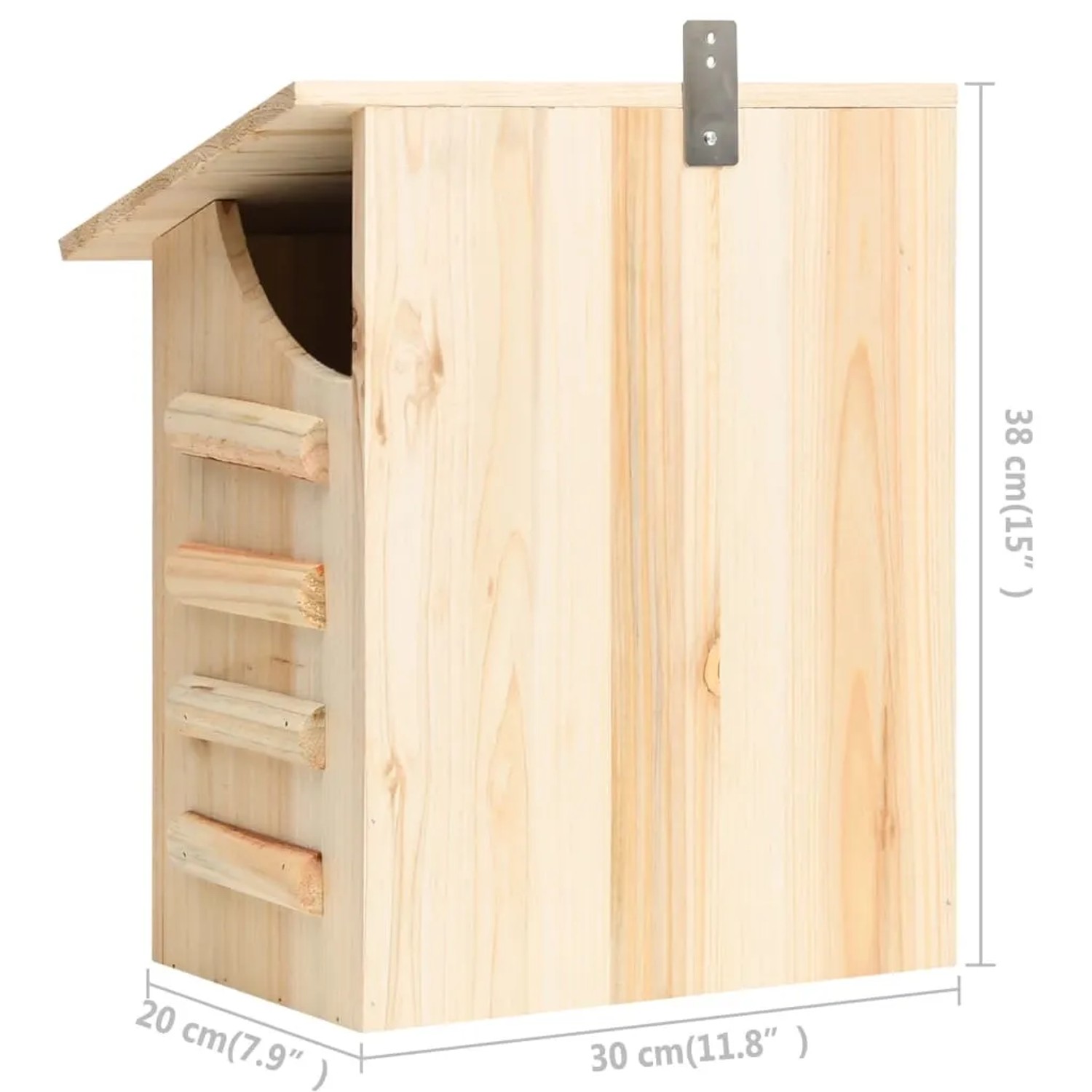 VidaXL Fledermauskasten aus Tannenholz, 30x20x38 cm, mit Einflugloch und Landehilfen.