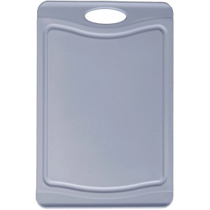 Blaues Steuber Schneidebrett, 37x25 cm, mit Griff und Saftrille. Küchenhelfer für beidseitige Nutzung.