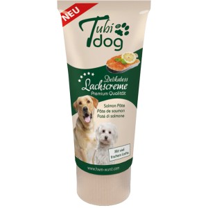 Nuber Lachscreme für Hunde in Tube: Belohnungssnack mit Lachs.