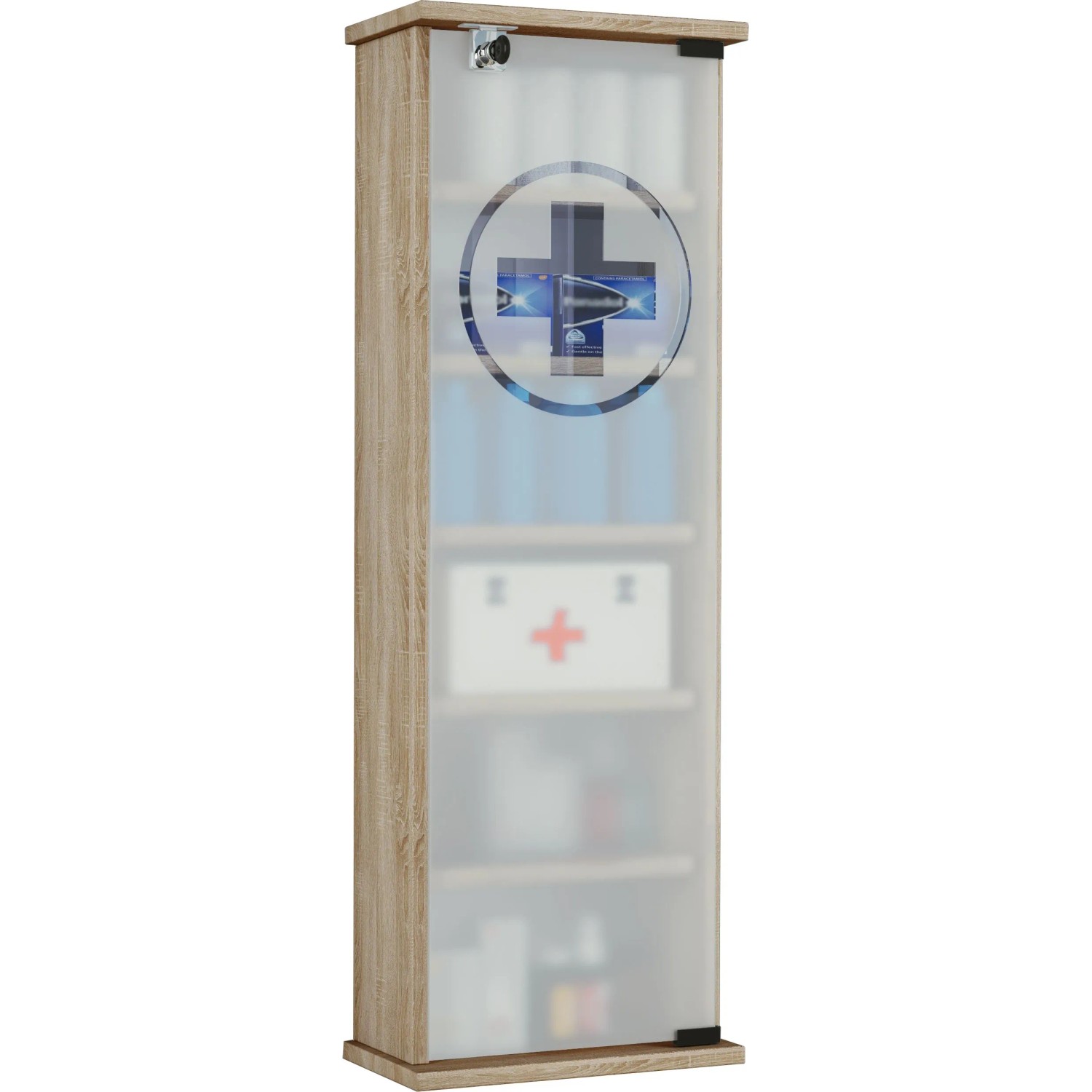 VCM Medizinschrank Omal Sonoma-Eiche