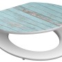 Schütte WC-Sitz Blue Wood mit Absenkautomatik, MDF, blaues Holzdesign.