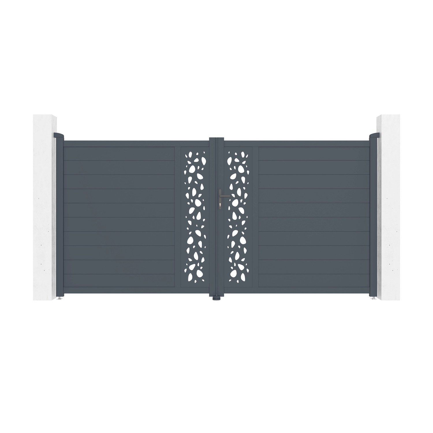 Casanoov Flügeltor 3 5M Sunny H 180Cm & 2 Pfosten H 190Cm Aluminium Grau günstig online kaufen