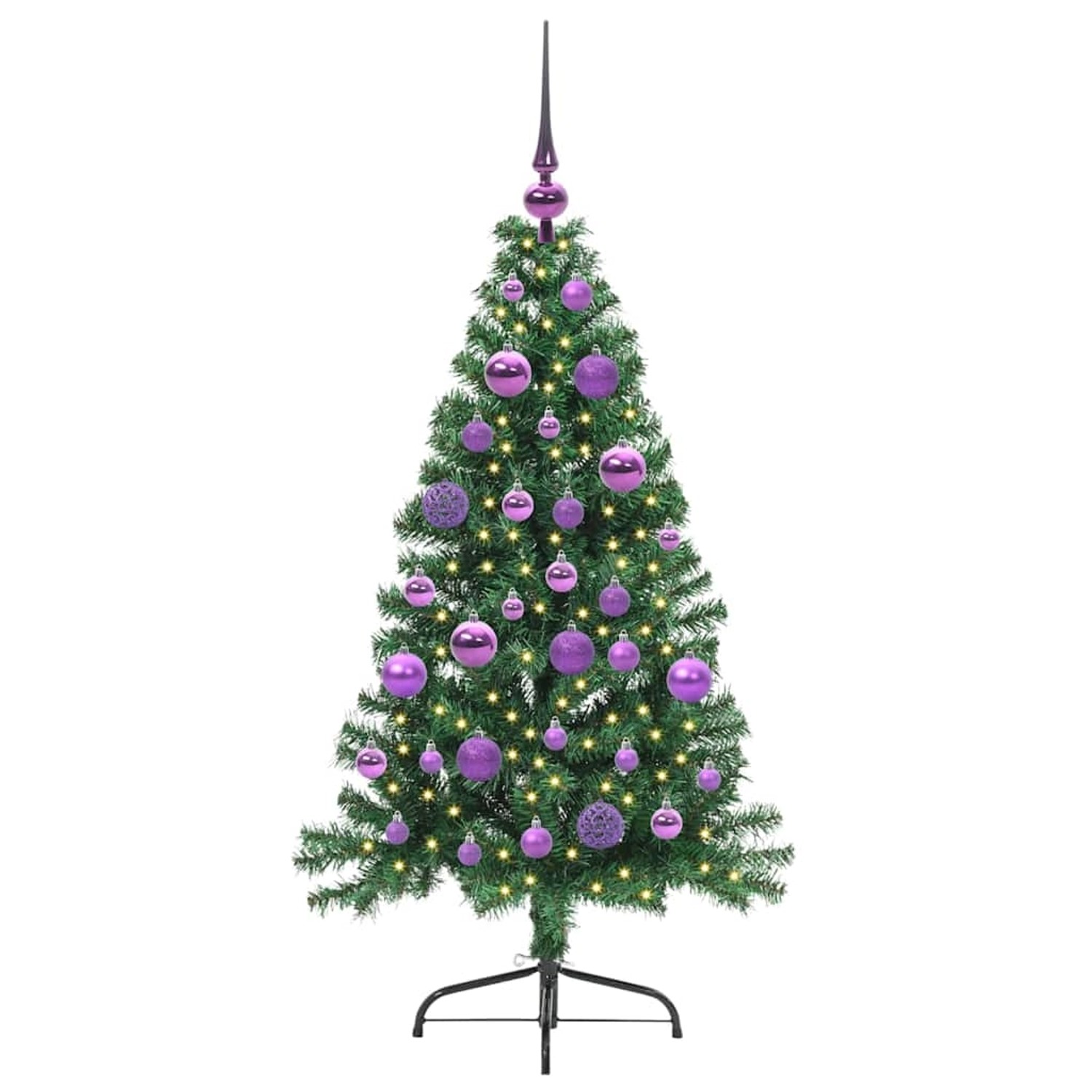 vidaXL Künstlicher Vorbeleuchteter Weihnachtsbaum Grün 120 cm PVC 3396995
