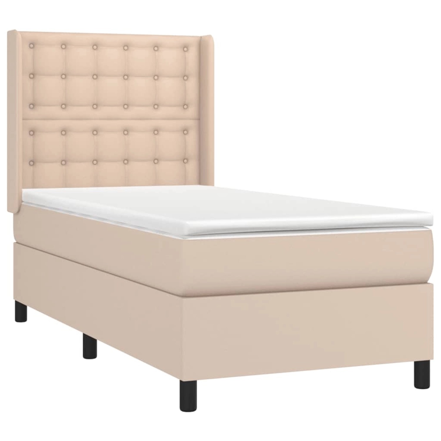 vidaXL Boxspringbett mit Matratze & LED Cappuccino-Braun 100x200cm 3139372 günstig online kaufen