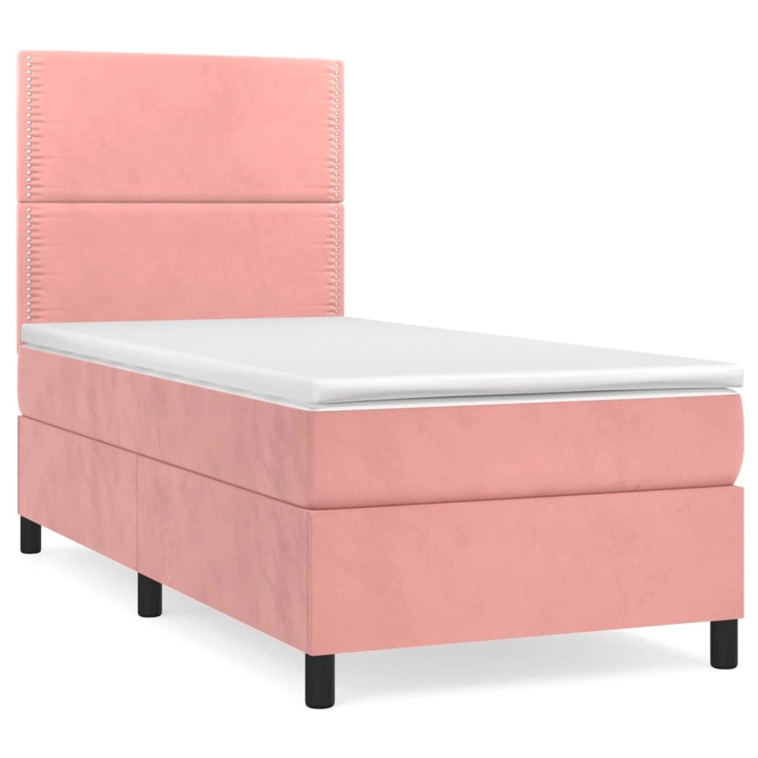 Vidaxl Boxspringbett Mit Matratze Rosa 100x200 Cm Samt günstig online kaufen