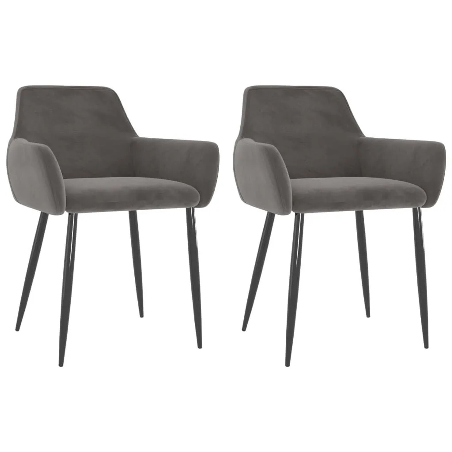 vidaXL Esszimmerstühle 2 Stk Dunkelgrau Samt 323105