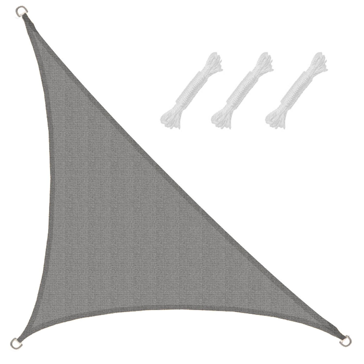 Graues, rechtwinkliges AMANKA Sonnensegel (3x3x4,2m) mit Seilen. Kategorie: Sonnensegel.