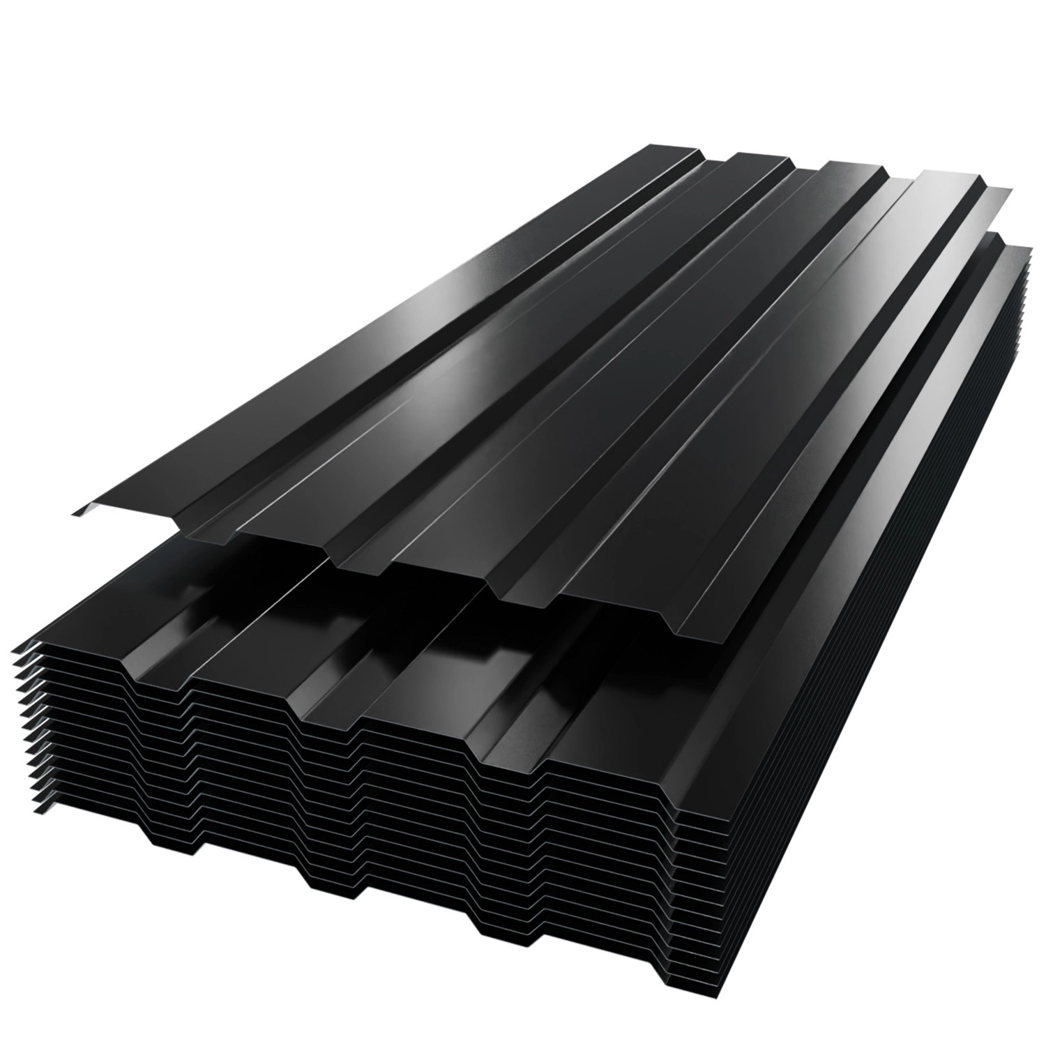 Garmio Profilblech Set 12 Stück Dachblech 129x45 Verzinkter Stahl Schwarz