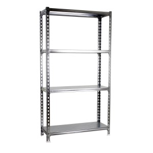 Verzinktes PROREGAL Schwerlastregal Mid Metal Shark mit 4 Böden, 150x80x30 cm, Fachlast 180 kg.