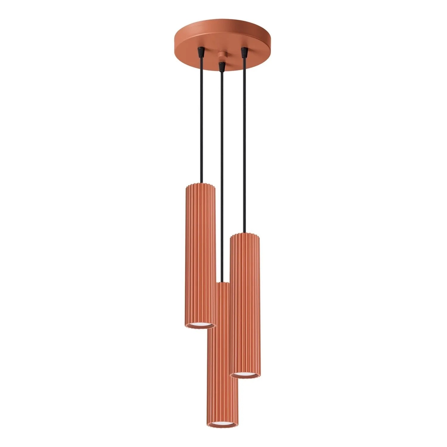 Licht-Erlebnisse Hängelampe 3-Flammig GU10 19,5 CM Breit Höhenverstelbar Ockerrot Modern Aluminium