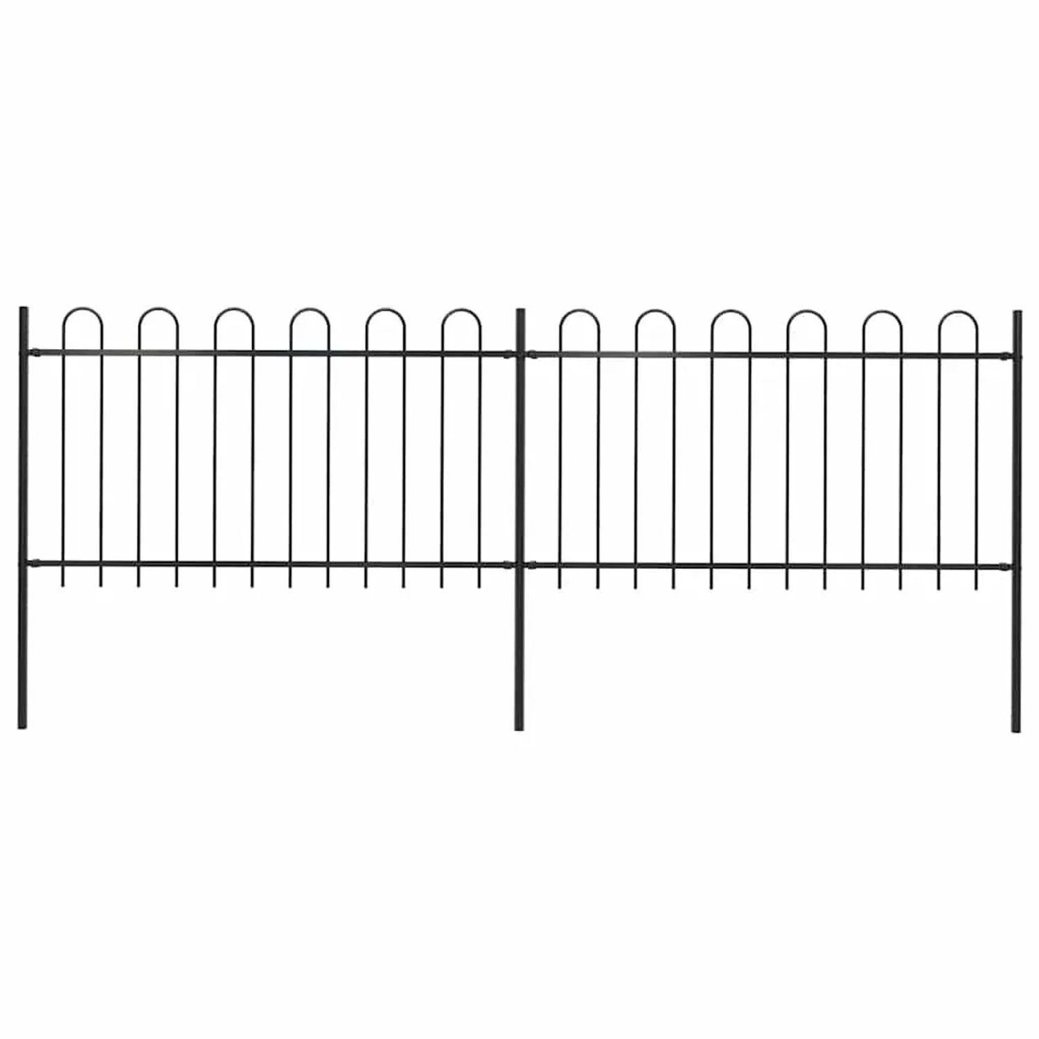 vidaXL Gartenzaun mit Rundbogen Stahl 359 x 100 cm Schwarz 277657 günstig online kaufen
