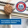 Wespennest an Hauswand, bekämpft mit Protect Home FormineX Wespenspray.