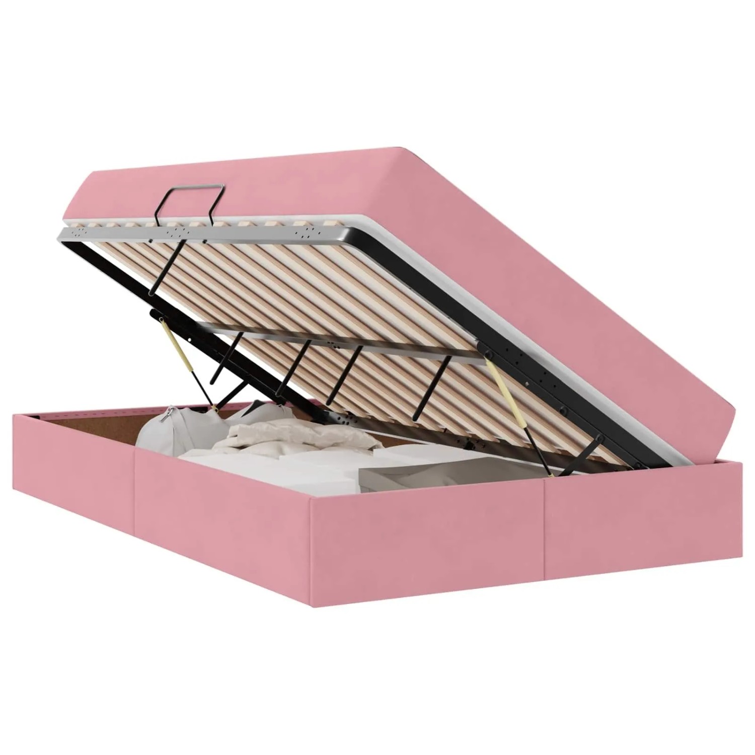 vidaXL Aufbewahrungsbett mit Matratze Rosa 120 x 200 cm Samt 3399717