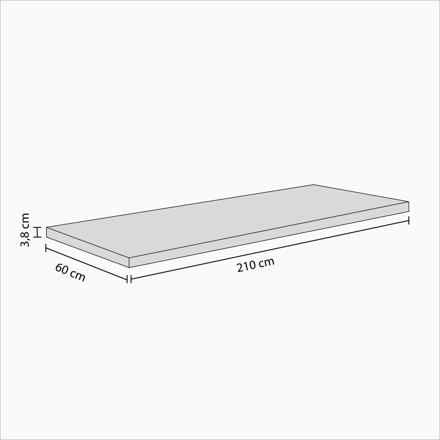 Flex-Well Arbeitsplatte Akazie, 210x60x3,8cm, zur Küchengestaltung. Robust und pflegeleicht.
