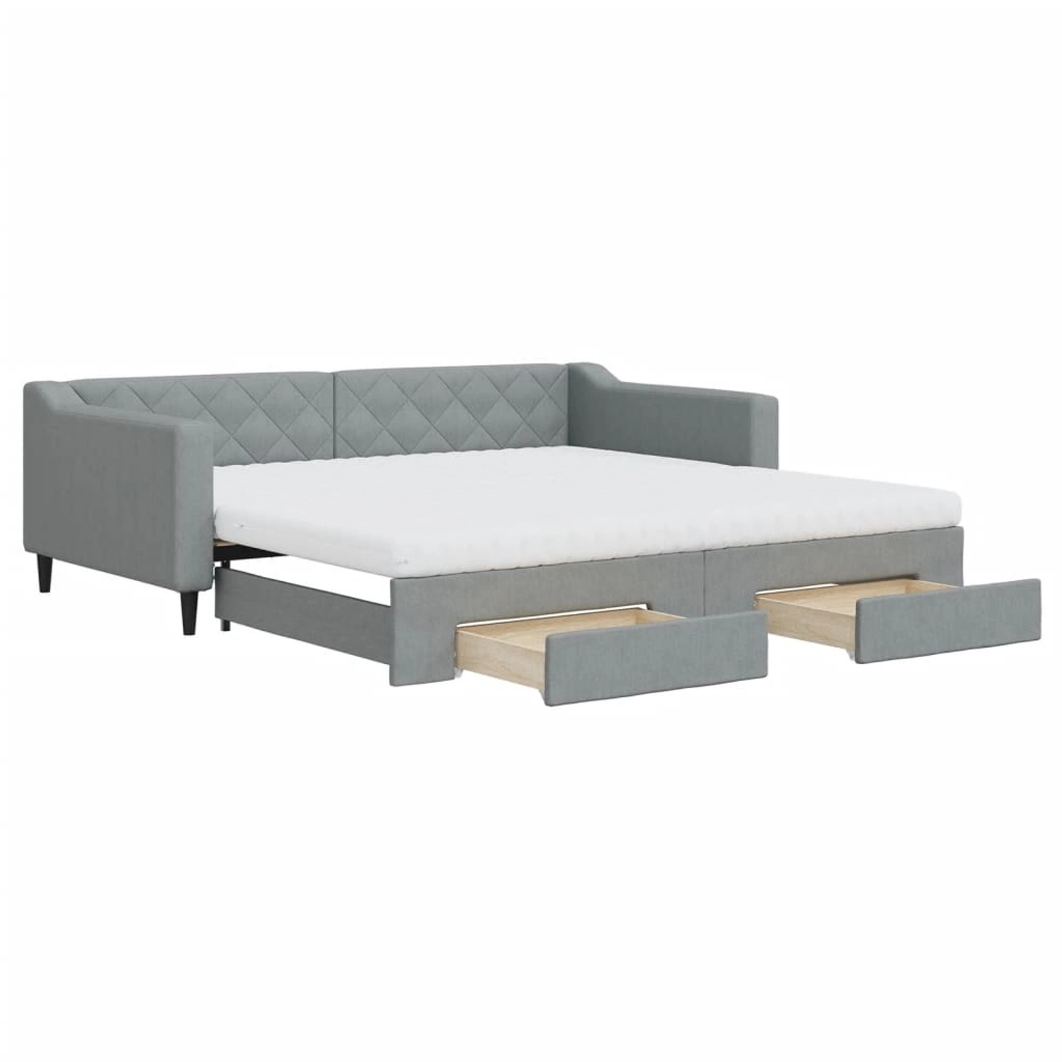 vidaXL Tagesbett Ausziehbar mit Schubladen Hellgrau 100x200 cm Stoff1886855 günstig online kaufen