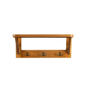 KARAT Wandregal Rustic mit 3 Garderobenhaken aus Kiefernholz im Landhausstil.