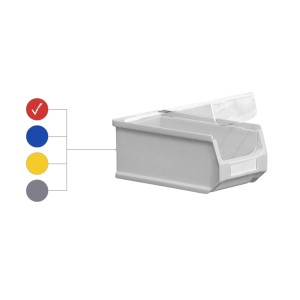 Rote Sichtlagerbox mit Abdeckung, 0,8 Liter, ideal für Werkstatt & Lager. Aufbewahrungssysteme von OBI.