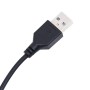Schwarzer USB-A Stecker mit Kabel für den vidaXL Nachttisch mit LED-Leuchten.