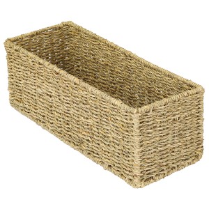 HMF Aufbewahrungskorb Badezimmer Korb Geflochten Seegras 38 x 15 x 14 cm